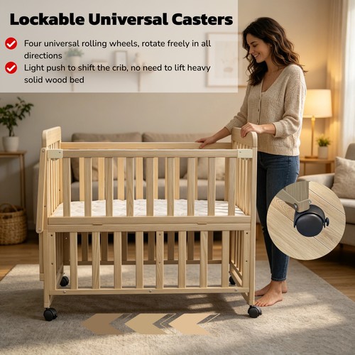 Solid wood baby bassinet - wood,