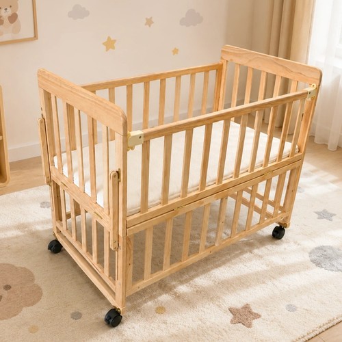 Solid wood baby bassinet - wood,